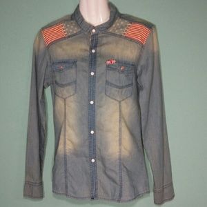 Xiaobei Korea Fashion Denim Shirt Flag FIRM PRICE